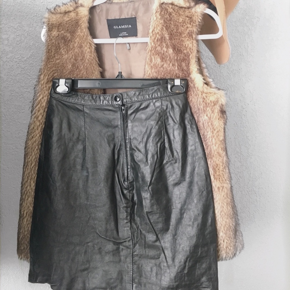 Leather pencil skirt